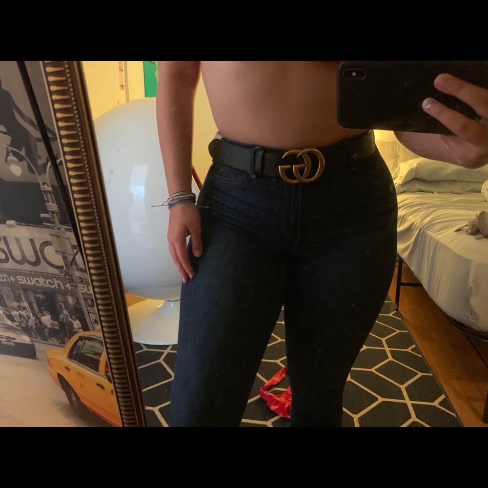 Gucci Black Belt with Gold Buckle